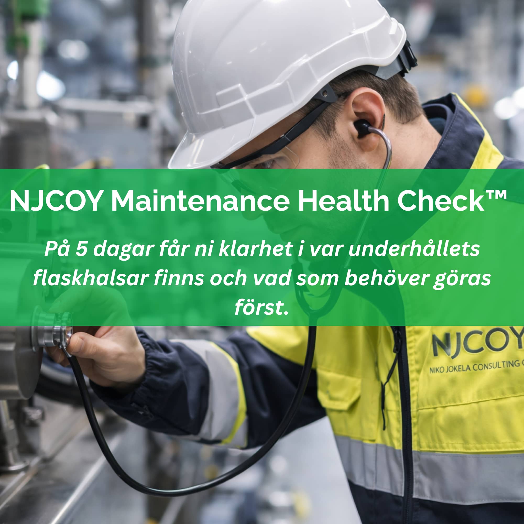NJCOY employee wearing safety gear, conducting maintenance health check at mill.